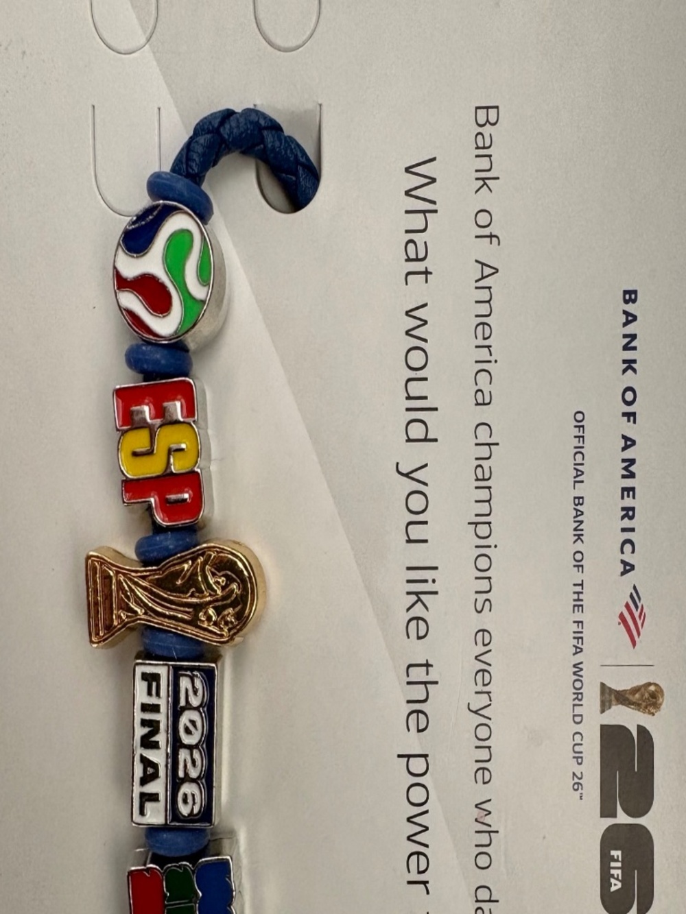 RARE FIFA World Cup Bracelet with Winner Spain, 2026 Final, Soccer. Charms!